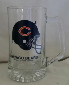 Chicago Bears NFL Jumbo Glass Beer Stein Mug 1991 Slim Jim Collectors Ed.  - Picture 1 of 6