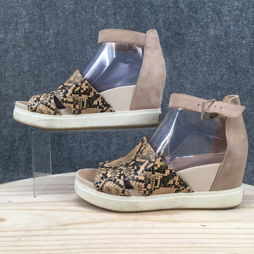 Sandálias femininas Dr Scholls 8,5 M Say What Wedge D Orsay alça de tornozelo couro bege - Imagem 1 de 4