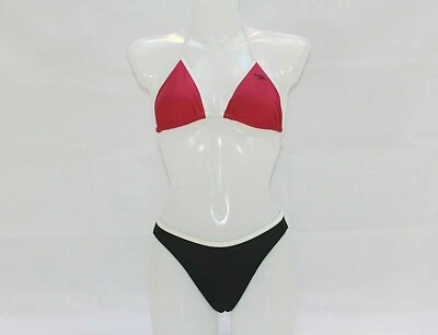 Speedo Bikini Set Swimwear Swimsuit Women Size 10 Pink/Black Lined Beach - Image 1 of 4