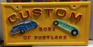 Custom Rods Of Portland Car Club Plaque Vintage - Picture 1 of 12