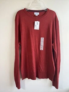 Old Navy Sweater Orange/Red Pullover Crewneck Long Sleeve Casual Sz Medium New - Picture 1 of 12