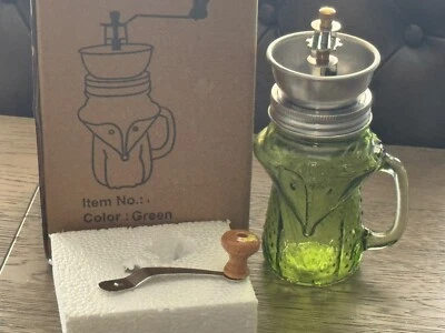 Tarro Molinillo de Café Fox Tarro de Albañil con Tapa Decoración Verde Nuevo Foto 1 de 4