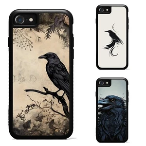 For Apple iPhone Google Motorola Moto wireframe raven black bird - Picture 1 of 25