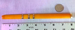 EXTREMLY RARE CA 1800s, Baltic Amber, 3 section, 18k gold, lady cigar holder. - Picture 1 of 20