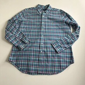 Polo Ralph Lauren Blue Plaid Oxford Button Down Shirt Mens Size 2XL Preppy - Picture 1 of 9