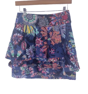 Anthropologie LEIFSDOTTIR Skirt Womens 4 Bold Floral Print Tiered Ruffle Mini - Picture 1 of 7