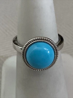 Hermoso anillo redondo tipo halo de plata esterlina firmado por DK de la Bella Durmiente talla 6 Foto 1 de 4