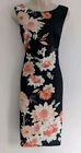 💜 TOGETHER SIZE 16 Beautiful Ladies Navy Floral Patterned Bodycon Dress Ref D
