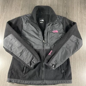 The North Face Jacket Women's Medium  Black With Hot Pink Logo Winter Fleece Zip - Picture 1 of 12