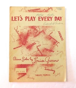 Vintage 1957 Lets Play Every Day Piano Solos Louise Garrow Beginner Music Book - Picture 1 of 5
