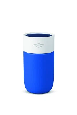 MINI Genuine Travel Mug Colour Block 300ml Blazing Blue White Indigo Insulated