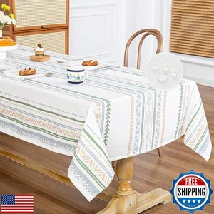 MYSKY HOME Sage Green Table Cloth, Tablecloths for Rectangle Tables, Cotton T - Picture 1 of 5