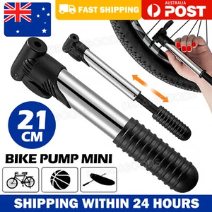 Aluminium MINI BICYCLE AIR PUMP Bike Hand Ball Inflator Portable Cycling Tyre AU - Picture 1 of 9