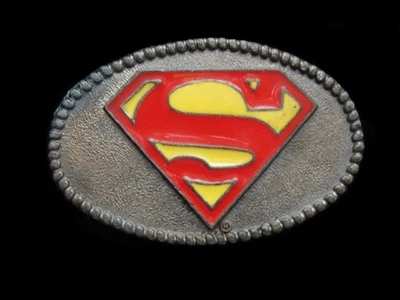 OB05157 HEBILLA DE CINTURÓN VINTAGE 1980 **SUPERMAN** DC COMICS SUPERHÉROE BRONCE Foto 1 de 2