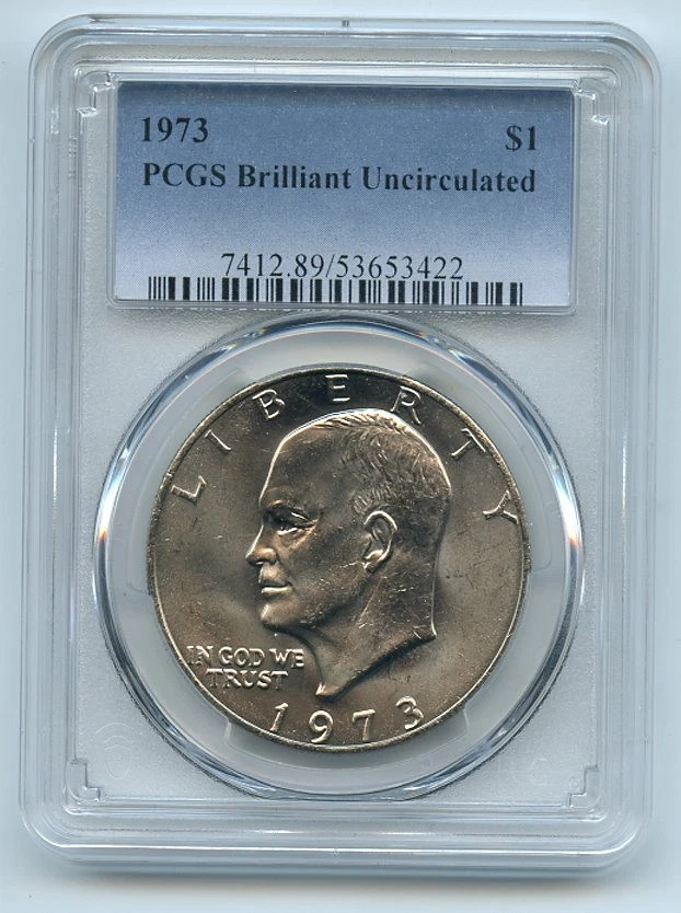 1973 $1 Ike Eisenhower Dollar PCGS Brilliant Uncirculated BU - Image 1 of 1