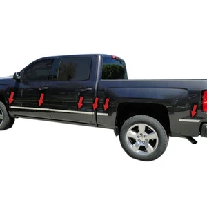 Borde de carrocería cromado (12 piezas) para Chevy Silverado 2014-18 doble cabina platón de 5,8' - Imagen 1 de 4