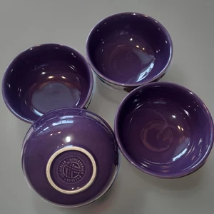 4 Longaberger Keramik gewebt Traditionen Aubergine lila Müslischalen 5" - Bild 1 von 3