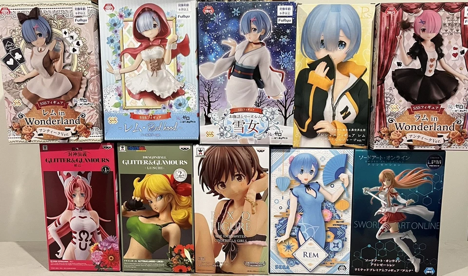 Anime Figures Mix Lot of 10 Females - NEVER out Of Box  - Winner Gets All ! - Image 1 of 4