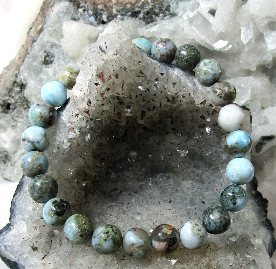 LARIMAR  Kugelarmband EDELSTEIN-ARMBAND 18cm 8mm Nr.600 - Bild 1 von 1