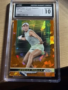 2024 TOPPS CHROME SAPPHIRE JESSICA PEGULA ORANGE /25 CGC 10 GEM USA TOP TEN 🔥 - Picture 1 of 2