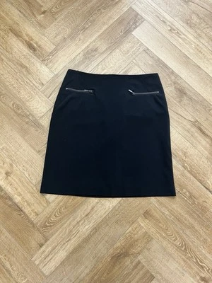 M&S Black Straight Pencil Skirt UK14 Knee Length Pockets Lined Zip* - Image 1 of 4