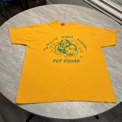 Camisa ponto único vintage Ed White ensino médio Huntsville XL Breakthrough - Imagem 1 de 4