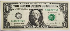 LUCKY 222 $1 One Dollar Bill Fancy Serial Number With 222 - Picture 1 of 5