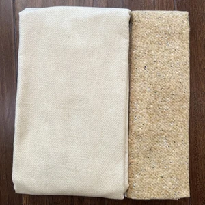 Maywood Studios Woolies Flannel- 29”x42” Cream, 1/3 Yard Gold VTG - Picture 1 of 4
