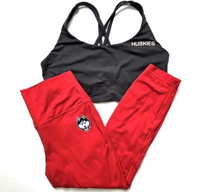 LULULEMON UCONN HUSKIES SUJETADOR DEPORTIVO Y LEGGINGS CAPRI CONJUNTO DE 2 PIEZAS Talla 14 GRIS/ROJO Foto 1 de 4