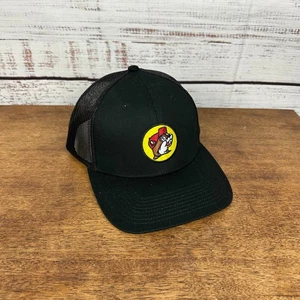 NWT Buc-ee's Black Bucky Logo Embroidered Mesh Back Trucker Hat Adjustable  - Picture 1 of 6