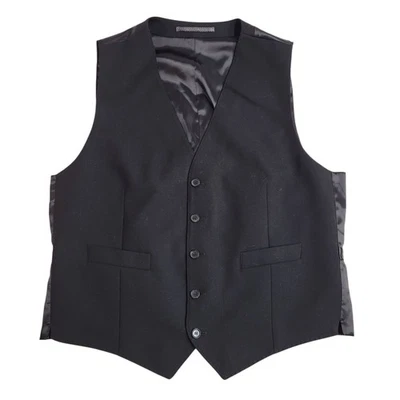 Marks & Spencer Waistcoat Wool Black Smart Formal Waistcoat Men's L 42'' - Image 1 of 4