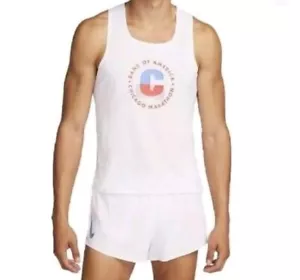 Nike Chicago Marathon 2023 Mens Large AeroSwift Running Singlet Tank FD2692-100 - Picture 1 of 9