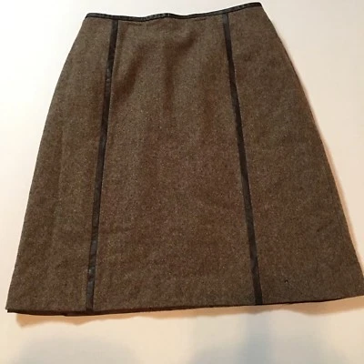 Pendleton Falda de Cuero de Lana Virgen Talla 12 Hecha en EE. UU. Sexy Carrera Oficina Trabajo Foto 1 de 4