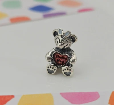 Auténtico Pandora Plata Shellie May Bear Dije Foto 1 de 4
