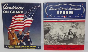 Vtg American Patriot's Series Great American Heroes & American On Guard Books - Picture 1 of 18