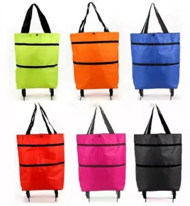 Shopping Trolley Lightweight Fordable Wheels Folding Bag Travel Luggage - Picture 1 of 21
