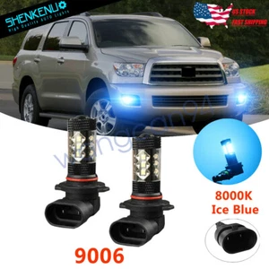 For Toyota Sequoia 2001 - 2007 2pc 9006 LED Fog Lights Beam Bulbs 8000K Ice Blue - Picture 1 of 9