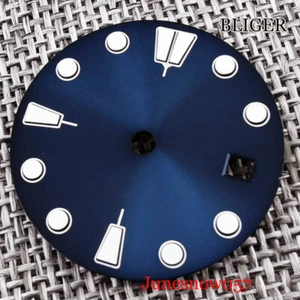 Sterile 29mm Blue/Green Watch Dial Date Luminous Fit MIYOTA Automatic Movement - Picture 1 of 8