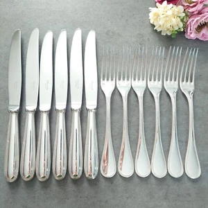 Christofle Perles 12pcs Silverplate Flatware Table Knife Fork Excellent - Picture 1 of 24