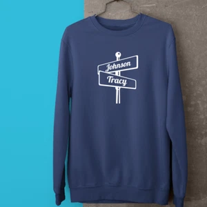 Personalised Custom Your Name Pole Sweatshirt Couple Friends Family kides Gifts - Picture 1 of 24