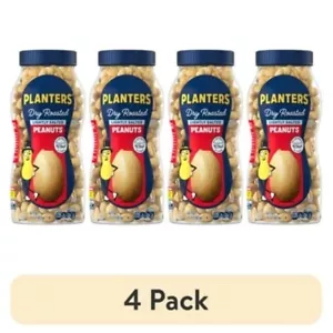 (4 pack) Lightly Salted Dry Roasted Peanuts,Plant Based Protein 16oz Jar - Picture 1 of 6