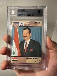 1991 Pro Set Desert Storm Saddam Hussein #69 BGS 9