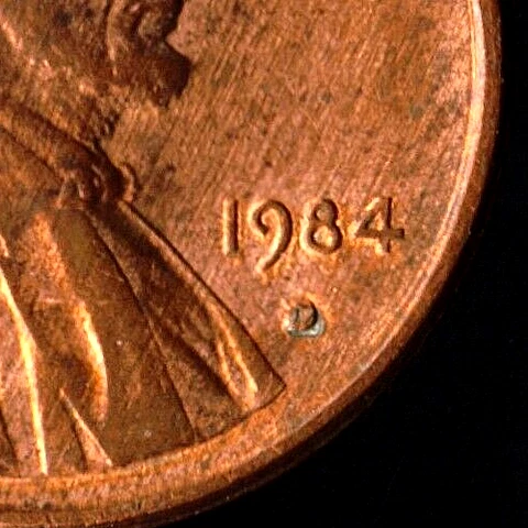 SEVERE  D OVER D ERROR 1984 LINCOLN PENNY ONE CENT 1C COIN UNITED STATES USA C16 Cover