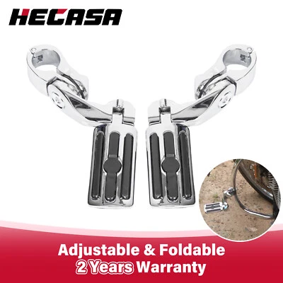 Motorcycle Highway Foot Pegs For Harley Touring Road King Steet Glide 1-1/4" Bar - Image 1 of 4
