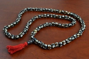 108 PCS BROWN TIBETAN BUDDHIST BONE MALA PRAYER BEADS 10MM - Picture 1 of 1