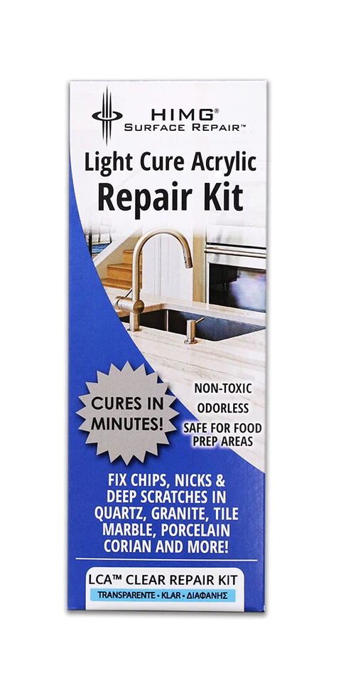 CLEAR LIGHT CURE ACRYLIC REPAIR KIT - FOR GRANITE, MARBLE, TILE, QUARTZ,   - Image 1 of 4