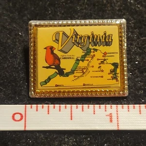Virginia Souvenir State Lapel Pin Hat Vest Tie Tac Tack Made in USA gold tone - Picture 1 of 2