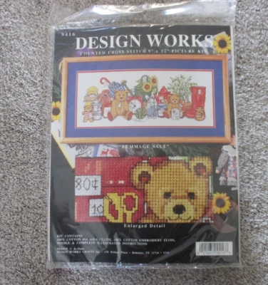 Kit de imágenes punto de cruz Design Works Crafts "Rummage Sale" 9x22, nuevo en paquete Foto 1 de 4