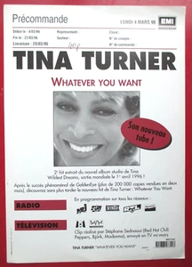 TINA TURNER - PLAN MEDIA / PRESS KIT "WHATEVER YOU WANT" - Picture 1 of 1