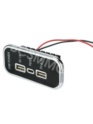 Dual USB Type-C Fast Charger Socket Power Outlet Adapter For Car Truck ATV Boat - Image 1 of 4